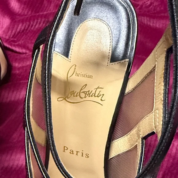 Christian Louboutin Black Strappy Sandals